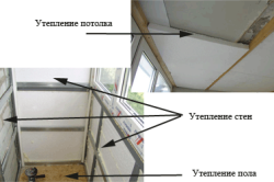 Схема наружной отделки и утепления балкона.